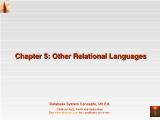 Chapter 5: Other relational languages