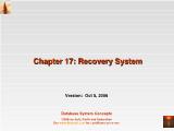 Cơ sở dữ liệu - Chapter 17: Recovery system