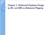 Cơ sở dữ liệu - Chapter 5: Relational database design by er - And eer - to - relational mapping