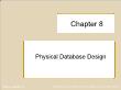 Cơ sở dữ liệu - Chapter 8: Physical database design