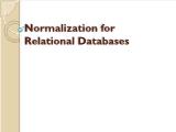 Cơ sở dữ liệu - Normalization for relational databases