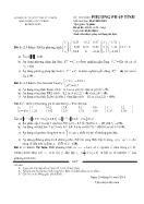 Đề thi môn học: Phương pháp tính - Mã môn học: Math121101