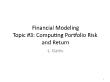 Financial modeling - Topic 3: Computing portfolio risk and return