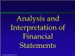 Kế toán, kiểm toán - Analysis and interpretation of financial statements