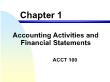 Kế toán, kiểm toán - Chapter 1: Accounting activities and financial statements