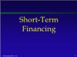 Kế toán, kiểm toán - Short - Term financing