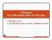 Kĩ thuật lập trình - Chương 4: các điều khiển kiểm tra dữ liệu