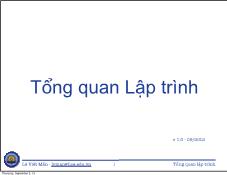 Kĩ thuật lập trình - Tổng quan Lập trình