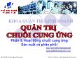 Quản trị chuỗi cung ứng - Phần 3: Hoạt động chuỗi cung ứng sản xuất và phân phối