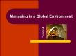 Quản trị kinh doanh - Chapter 4: Managing in a global environment