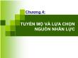 Quản trị kinh doanh - Chương 4: Tuyển mộ và lựa chọn nguồn nhân lực