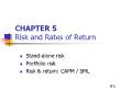 Tài chính doanh nghiệp - Chapter 5: Risk and rates of return