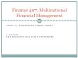 Tài chính doanh nghiệp - Finance 407: Multinational financial management - Topic 6: Purchasing power parity