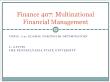 Tài chính doanh nghiệp - Finance 407: Multinational financial management - Topic 19: Global portfolio optimization