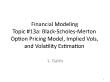 Tài chính doanh nghiệp - Topic 13A: Black - Scholes - merton option pricing model, implied vols, and volatility estimation