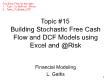 Tài chính doanh nghiệp - Topic 15: Building stochastic free cash flow and dcf models using excel and @risk