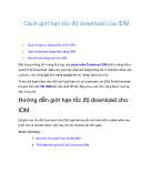 Thủ thuật phần mềm - Cách giới hạn tốc độ download của IDM