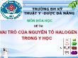 Đề tài Vai trò của nguyên tố halogen trong y học