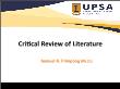 Xã hội học - Critical review of literature