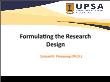 Xã hội học - Formulating the research design