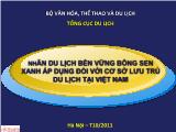 Nhãn du lịch bền vững bông sen xanh áp dụng đối với cơ sở lưu trú du lịch tại Việt Nam