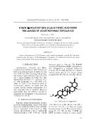 A new 3-Acetoxy-urs-23,28,30-trioic acid from the leaves of Acanthopanax trifoliatus