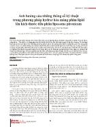 Ảnh hưởng của những thông số kỹ thuật trong phương pháp hydrat hóa màng phim lipid lên kích thước tiểu phân liposome piroxicam - Lê Thanh Diễm