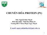 Chuyển hóa protein (p1) - Ths. Nguyễn Kim Thạch