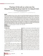 Tổng hợp với hiệu suất cao carbon nano ống bằng phương pháp lắng đọng từ pha hơi và sử dụng hơi nước - Trương Hữu Trì