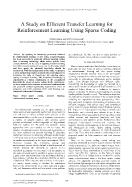 A Study on Efficient Transfer Learning for Reinforcement Learning Using Sparse Coding