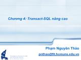 Bài giảng Cơ sở dữ liệu - Chương 4: Transact-SQL nâng cao - Phạm Nguyên Thảo