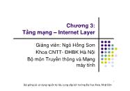 Bài giảng Mạng máy tính - Chương 3: Tầng mạng – Internet Layer - Ngô Hồng Sơn