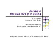 Bài giảng Mạng máy tính - Chương 5: Các giao thức chọn đường - Ngô Hồng Sơn