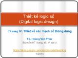 Bài giảng Thiết kế logic số - Chương 4.2: Thiết kế các mạch số thông dụng - Hoàng Văn Phúc