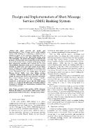 Design and Implementation of Short Message Service (SMS) Banking System