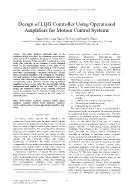 Design of LQG Controller Using Operational Amplifiers for Motion Control Systems