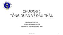 Giáo trình Đấu thầu - Chương 1: Tổng quan về đấu thầu - Nguyễn Thị Minh Thu