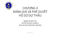 Giáo trình Đấu thầu - Chương 4: Đánh giá và phê duyệt hồ sơ dự thầu - Nguyễn Thị Minh Thu