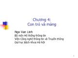 Giáo trình Lập trình bằng ngôn ngữ C - Chương 4: Con trỏ và mảng - Ngô Văn Linh