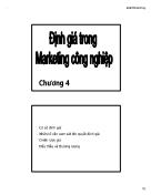 Giáo trình Marketing - Chương 4: Định giá trong Marketing công nghiệp