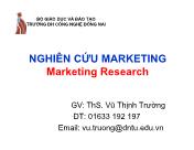Giáo trình Nghiên cứu Marketing - Chương 1: Tổng quan về nghiên cứu Marketing