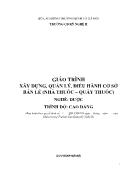 Giáo trình xây dựng, quản lý, điều hành cơ sở bán lẻ (nhà thuốc–quầy thuốc)