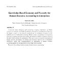 Knowledge-Based Economy and Necessity for Human Resource Accounting in Enterprises
