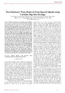 Non Stationary Noise Removal from Speech Signals using Variable Step Size Strategy