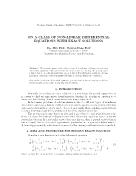 On a class of non-Linear differential equations with exact solutions