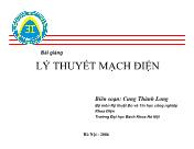 Bài giảng Lý thuyết mạch điện - Cung Thành Long