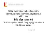 Bài giảng Nhập môn công nghệ phần mềm - Tuần 1: Các khái niệm cơ bản về công nghệ phần mềm và cài đặt môi trường