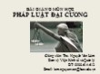 Bài giảng Pháp luật đại cương - Nguyễn Văn Lâm
