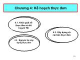 Bài giảng Quản trị thực phẩm và đồ uống - Chương 4: Kế hoạch thực đơn