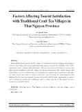 Factors affecting tourist satisfaction with traditional craft tea villages in Thai Nguyen province